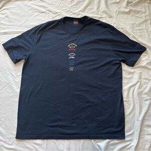 Paul and Shark Men’s T-Shirt Made In Italy Navy Blue Center Logo Size 4XL